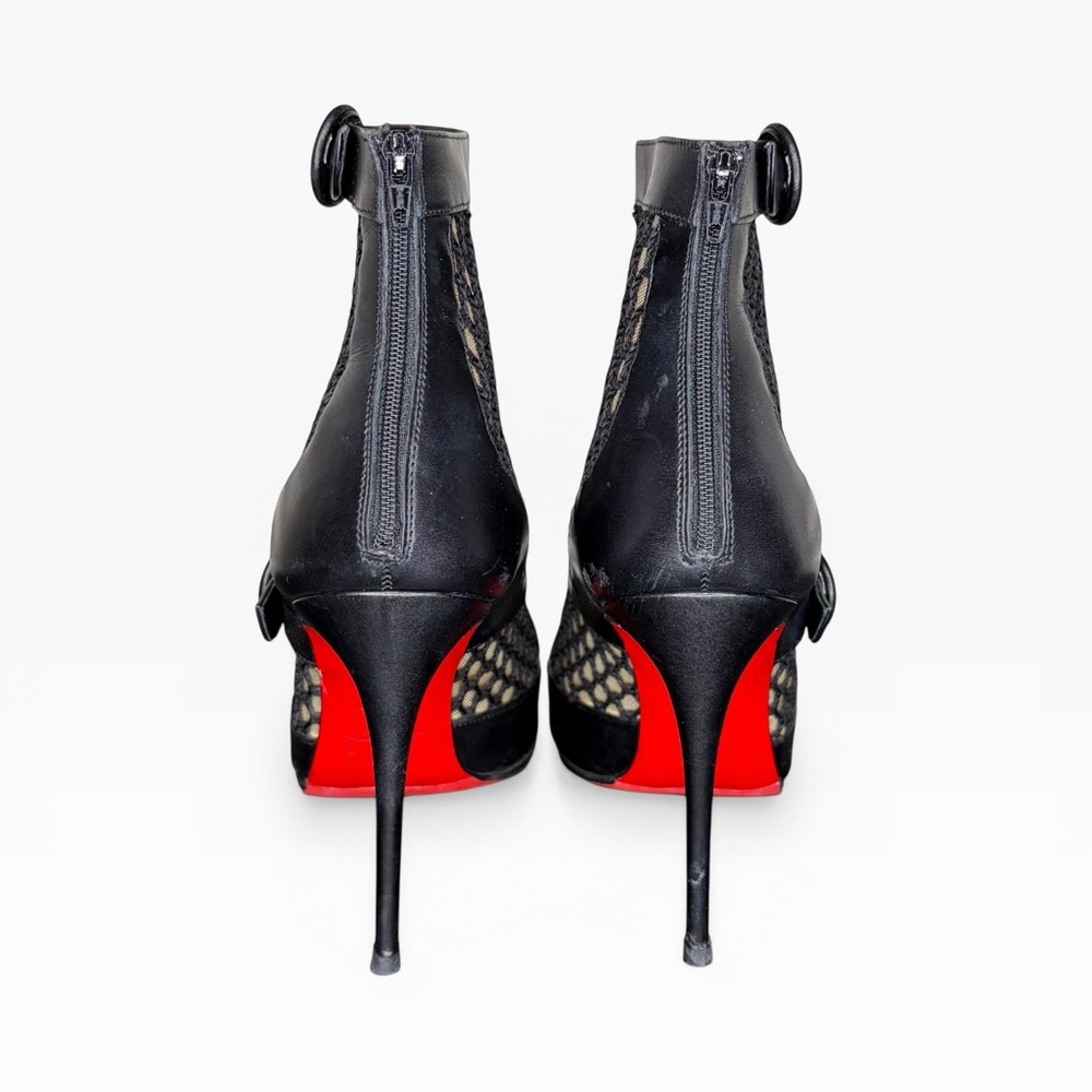 Christian Louboutin Black and Tan Heeled Boots Size 39 - Picture 4 of 16